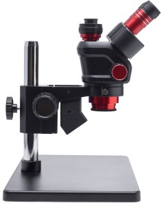 Mikroskop Techrebal Stereoskopowy OptiZoom 6558 DG6558T-B3 + Oświetlenie Barlow 0,5x Muszle Odciąg oparów Kamera Red Angel Wyświetlacz 8" 5