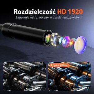 Lean Kamera Przewodowa Inspekcyjna Endoskop 8 Diod LED LCD 4,3'' IP67 4
