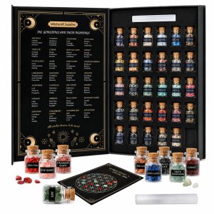 LeanToys Zestaw Kryształów Minerałów Kamieni Szlachetnych w Słoiczkach Książka 30el. 2