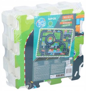 Eddy Toys Mata Puzzle Piankowe do zabawy EVA 30x30cm Miasto 12 elementów 3