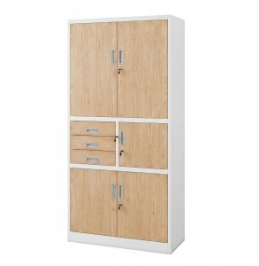 Jan Nowak Biurowa szafa metalowa z sejfem biała / dąb sonoma Eco Design* FILIP II 900 x 1850 x 400 mm (5907367507256) 2