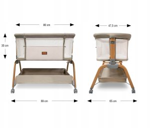 Milly Mally Łóżeczko Dostawne Nino Beige 5