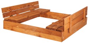 Springos Piaskownica zamykana 150x150 cm drewno impregnowane z agrowłókniną Uniwersalny 4