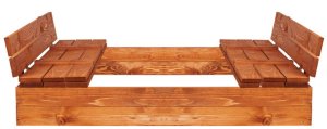 Springos Piaskownica zamykana 150x150 cm drewno impregnowane z agrowłókniną Uniwersalny 5