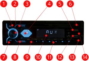 Radio samochodowe Canva EP AUDIO RADIO 12V Z AUX USB DO SAMOCHODÓW Z FUNKCJĄ HANDS-FREE I BLUETOOTH 14