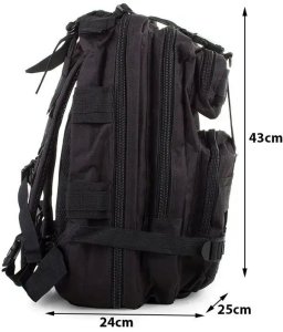 Plecak turystyczny PL Plecak Wojskoowy Taktyczny 30L Czarny 14359_CZ - 43x24x25 cm 2