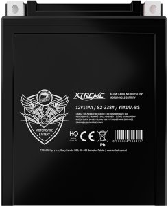 Blow 82-338# Akumulator motocyklowy 12v 14ah xtreme prawy+ 3