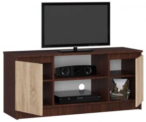Fabryka Mebli Akord Szafka rtv, półki, Nova, 120x40x55 cm, wenge, dąb sonoma, mat | TYLETEGOTU 2
