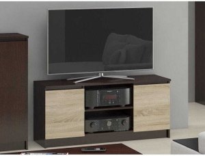 Fabryka Mebli Akord Szafka rtv, półki, Nova, 120x40x55 cm, wenge, dąb sonoma, mat | TYLETEGOTU 4