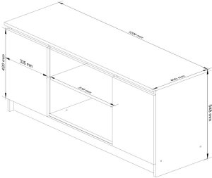 Fabryka Mebli Akord Szafka rtv, półki, Nova, 120x40x55 cm, wenge, dąb sonoma, mat | TYLETEGOTU 5