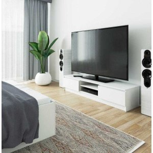 Fabryka Mebli Akord Szafka rtv, NOVA 160x40x33 cm, biel, mat | TYLETEGOTU 3