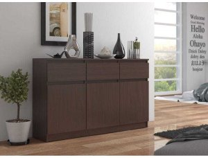Fabryka Mebli Akord Komoda, 3 szuflady, 3 drzwi, ATLAS, 140x40x99 cm, wenge, mat | TYLETEGOTU 5