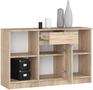 Bestseller Komoda otwarta, drzwi, szuflada, ELIO, 120x40x77 cm, dąb sonoma, mat | TYLETEGOTU 2