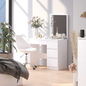 Fabryka Mebli Akord kosmetyczna lustro 4 szuflady prawa NELA 90x50x142 cm biel mat 3