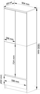 Fabryka Mebli Akord Regał biurowy szafa zamykany Grand 60x35x180 cm dąb sonoma biały mat 5