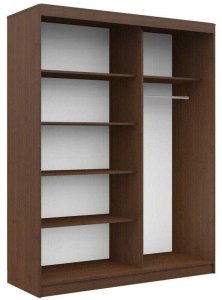 Fabryka Mebli Akord Szafa przesuwna do sypialni z lustrem, NOTTE, 150x60x200 cm, wenge, biel, mat 5