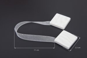Eurofirany Upinacz magnetyczny do zasłon M1 kwadrat 5x15 cm biały komplet 2 szt 3