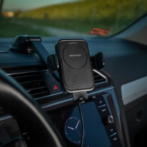 spacecase na telefon samochodowy na szybę deskę SPACECASE AutoLock z ładowarką indukcyjną QI 15W Czarny 10