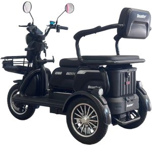 E-GOO Elektryczny trójkołowy skuter, czarny, zmontowany, 500 W (BSKENDO2A) 3