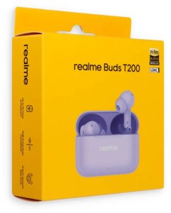 Słuchawki Realme Bezprzewodowe douszne Buds T200 fioletowe 2
