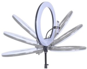 Lampa pierścieniowa E-LIGHT Selfie nūja SR14 36cm LED Light Ring with Smartphone holder 220V Adapter BT remote Black ELIG-SR-14 2