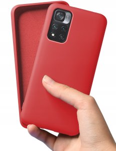 iLike Tylny pokrowiec Xiaomi Silicon case Redmi Note 11 Pro Plus 5G Red 3