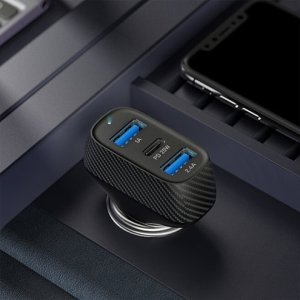 Ładowarka Usams Ładowarki Veger CC271 Rigorous PD37W (2A1C) carcharger Black 2