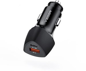 Ładowarka Usams Ładowarki Veger CC50 Rigorous PD38W (1A1C) car charger Black 2