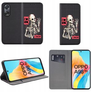 krainaGSM Do Oppo A98 5G Magnet Wzory Case + Szkło 9H 3