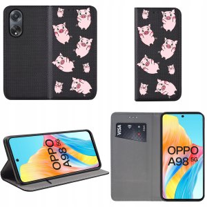 krainaGSM Do Oppo A98 5G Magnet Wzory Case + Szkło 9H 3