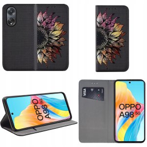 krainaGSM Do Oppo A98 5G Magnet Wzory Case + Szkło 9H 3
