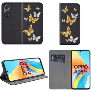 krainaGSM Do Oppo A98 5G Magnet Wzory Case + Szkło 9H 3