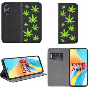 krainaGSM Do Oppo A98 5G Magnet Wzory Case + Szkło 9H 3