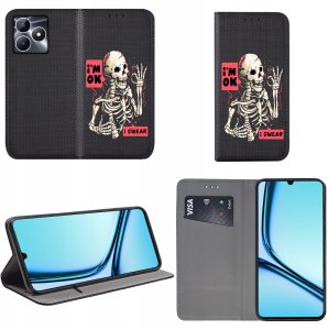 krainaGSM Do Realme C53 | C51| Note 50 Magnet Wzory Case + Szkło 9H 2