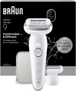 Depilator Braun Braun Silk-épil 9 Silk·épil 9 9-030, White, 40 tweezers, MicroGrip, 100 - 240 V, 50/60 Hz, Built-in battery 2
