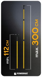 Powermat Tyczka Rozporowa do poziomicy laserowej statyw rozporowy lasera 112-300cm 11