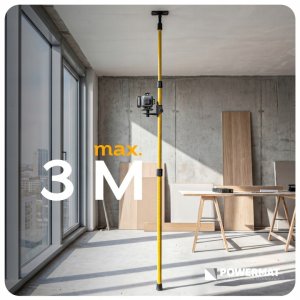 Powermat Tyczka Rozporowa do poziomicy laserowej statyw rozporowy lasera 112-300cm 5