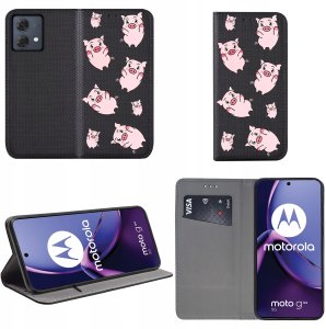 krainaGSM Etui Do Motorola Moto G84 5G Magnet Wzory Case Portfel + Szkło 9H 2