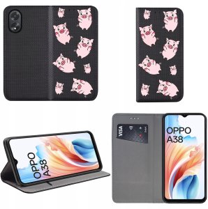 krainaGSM Etui Do Oppo A38 Magnet Wzory Case + Szkło 9H 2