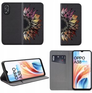 krainaGSM Etui Do Oppo A38 Magnet Wzory Case + Szkło 9H 2