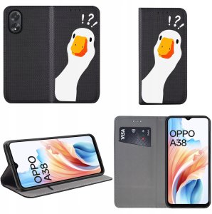 krainaGSM Etui Do Oppo A38 Magnet Wzory Case + Szkło 9H 2