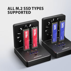 Stacja dokująca Axagon AXAGON stacja dokująca USB-C 20Gb/s dla 2× dysków M.2 NVMe/SATA SSD z funkcją klonowania 5