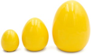 Dekoracja świąteczna Eurofirany Figurka wielkanocna jajko 6x6x7 cm żółte komplet 2 szt 2
