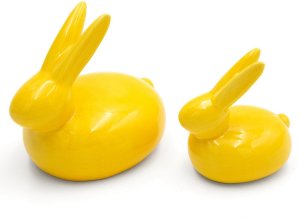 Dekoracja świąteczna Eurofirany Figurka wielkanocna zajączek 10x7x10 cm żółta komplet 2 szt 2