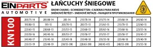 Einparts Automotive EINPARTS Łańcuchy śniegowe 12 MM do opony uniwersalne z dwa etapy napinania 8