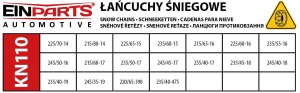 Einparts Automotive EINPARTS Łańcuchy śniegowe 12 MM do opony uniwersalne z systemem ABS i ESP 8