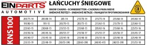 Cedrus EINPARTS ŁAŃCUCHY ŚNIEGOWE KNS100 DO OPOW UNIWER. 2 sztuki DO JAZDY W ZIMIE 8