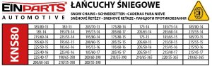 Cedrus EINPARTS ŁAŃCUCHY ŚNIEGOWE DO OŚNIEŻONYCH DRÓG KNS80 Z 2 8