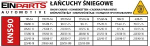 AMiO EINPARTS ŁAŃCUCHY ŚNIEGOWE KNS90 DO OPOW UNIWER. 9MM OGNIWA Z SYSTEMEM 8