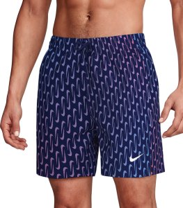 Nike kąpielowe Breaker Swoosh Link Midnig granatowo-różowo-fioletowe (NESSG577) 3